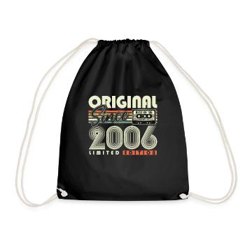 Original Since 2006 Vintage Birthday Gift - Drawstring Bag - black - Front