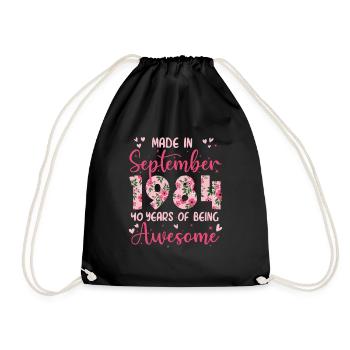 September 1984 Women's 30th Anniversary - Drawstring Bag - black - Front