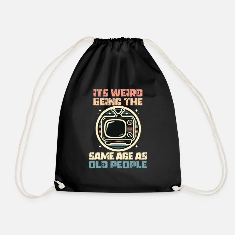 Vintage | Classic | Classic | Old - Drawstring Bag - black