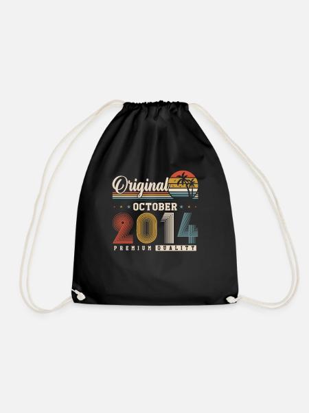 Original Oktober 2014 Jahrgang Retro Geburtstag - Turnbeutel - Schwarz