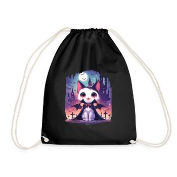 Chat vampire d’Halloween mignon - Sac de sport léger - noir - Devant