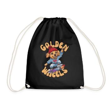 Golden Retriever Skater - Streetwear Skater Outfit - Turnbeutel - Schwarz - Vorne