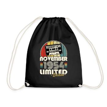 Legendary since November 1954 Vintage Birthday - Drawstring Bag - black - Front