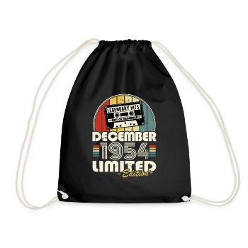 Legendary since December 1954 vintage birthday - Drawstring Bag - black - Front