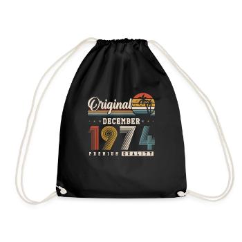 Original Dezember 1974 Jahrgang Retro Geburtstag - Sac de sport léger - noir - Devant