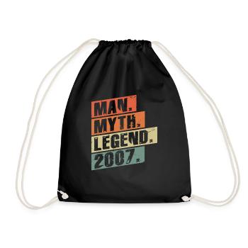 Vintage Born 2007 Man Myth Legend - Drawstring Bag - black - Front