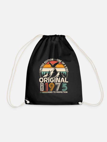 Original 1975 Jahrgang Retro Geburtstagsgeschenk - Turnbeutel - Schwarz