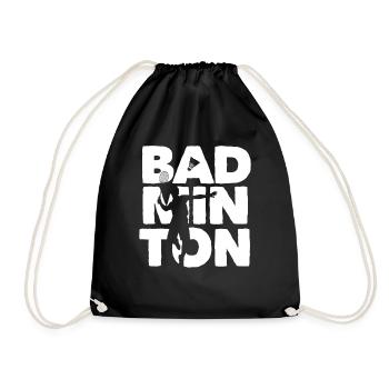 Racquet Shuttlecock Player Badminton - Drawstring Bag - black - Front