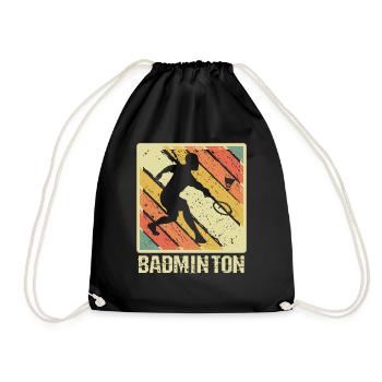 Joueur de badminton rétro au coucher du soleil - Sac de sport léger - noir - Devant