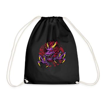 Fantasy Magic Dragon in Dungeon - Drawstring Bag - black - Front