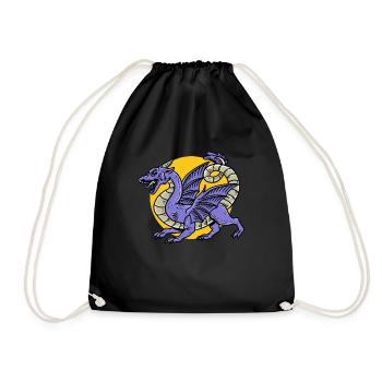 Fantasy RPG Dragon Magic Dungeon - Drawstring Bag - black - Front