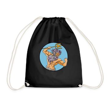 Ancient God Greek Zeus Mythology - Drawstring Bag - black - Front