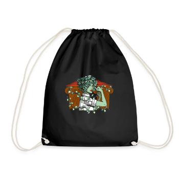 Ancient God Greek Medussa Mythology - Drawstring Bag - black - Front