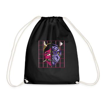 Kanji Japon Oni Démon Masque Ninja Samouraï - Sac de sport léger - noir - Devant