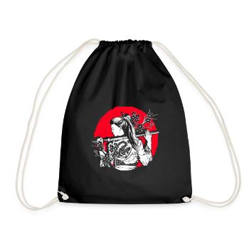Kanji Japon Japonaise Fille Ninja Samouraï - Sac de sport léger - noir - Devant