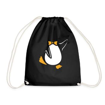 Halloween Pinguin Kostüm Pinguin - Turnbeutel - Schwarz - Vorne