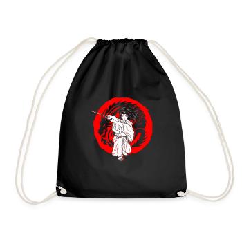 Kanji Japonaise Fille Dragon Ninja Samouraï - Sac de sport léger - noir - Devant