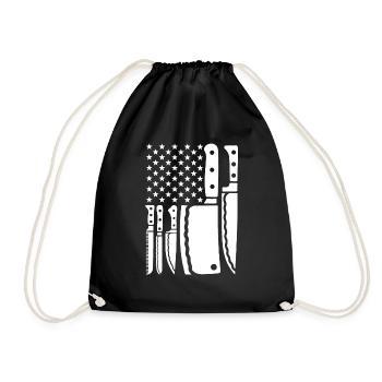 Cooking USA Flag Choose Weapon Food Chef - Drawstring Bag - black - Front