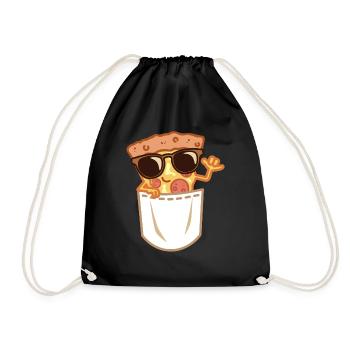 Pizzeria Sunglass Pizza In Pocket Pizza - Turnbeutel - Schwarz - Vorne