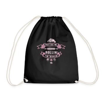 Baker Rollin Bakin' Confectioner Baking - Drawstring Bag - black - Front