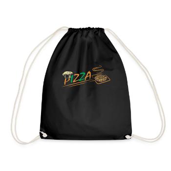 Pizzeria Dough Crust Mozarella Pizza - Drawstring Bag - black - Front