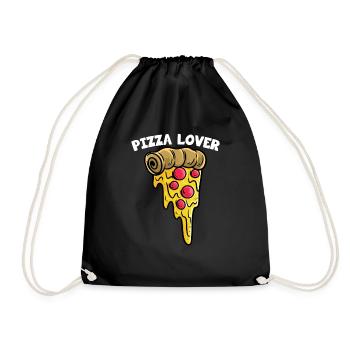 Pizzeria Italy Pizza Lover Crust Pizza - Drawstring Bag - black - Front