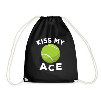 Sport Racket Kiss Ace Racquet Tennis - Drawstring Bag - black - Front
