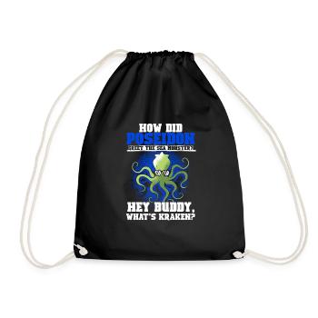 Poseidon Greet The Sea Monster Mythology - Drawstring Bag - black - Front