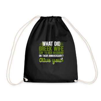 Anniversary Olive You Greek Mythology - Drawstring Bag - black - Front