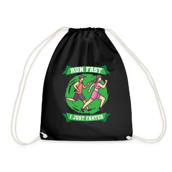 Marathon Run Fast I Just Farted Jogging - Drawstring Bag - black - Front