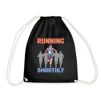 Marathon Running Smoothly Running - Drawstring Bag - black - Front
