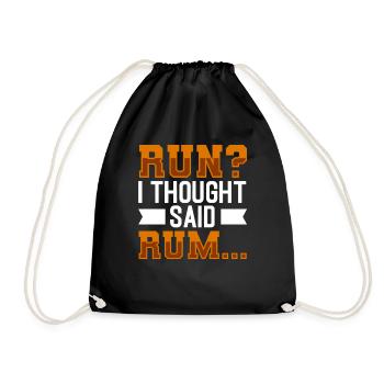 Joggen dachte ich sagte Rum Laufen - Turnbeutel - Schwarz - Vorne