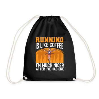Faire du jogging comme du café, je suis plus sympa en courant - Sac de sport léger - noir - Devant