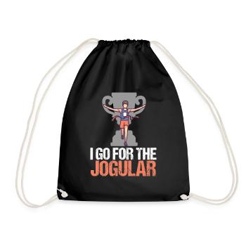 Marathon I Go For The Jogular Running - Drawstring Bag - black - Front