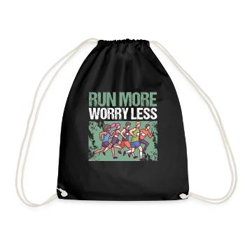 Marathon Run More Worry Less Running - Drawstring Bag - black - Front
