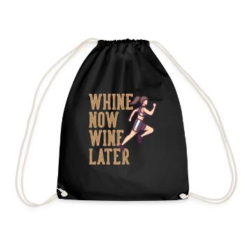 Marathon Whine Now Wine Later Running - Drawstring Bag - black - Front