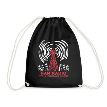 Ham Radio – It's the contact that counts - Drawstring Bag - black - Front