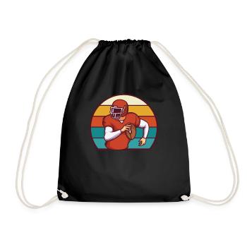 Rugby Footballeur Rétro Vintage Football - Sac de sport léger - noir - Devant