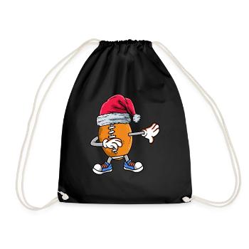 Rugby-Fußballer tupft den Weihnachtsmann Fußball - Turnbeutel - Schwarz - Vorne