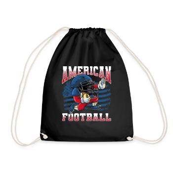 Fußballer Quarterback American Football - Turnbeutel - Schwarz - Vorne