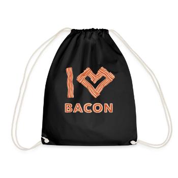 J’adore le bacon griller du bacon de porc - Sac de sport léger - noir - Devant