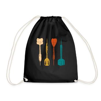 Darting Darted Retro Vintage Dart - Drawstring Bag - black - Front