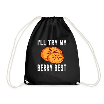 Patissier Ich probiere meine Berry Best Baking - Turnbeutel - Schwarz - Vorne