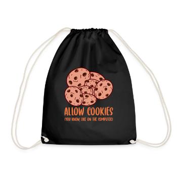 Like On The Computer Dough Cookie - Drawstring Bag - black - Front