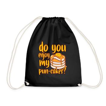 Waffle Do You Enjoy My Puncakes Pancake - Drawstring Bag - black - Front