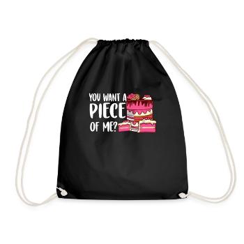 Patissier Baker Want Piece Me Baking - Drawstring Bag - black - Front