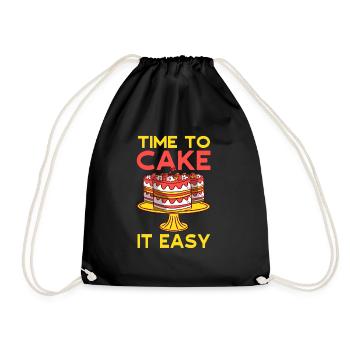 Patissier Time To Cake It Easy Baking - Drawstring Bag - black - Front
