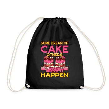 Baker Patissier Bake It Happen Baking - Drawstring Bag - black - Front