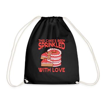 Cake's Been Sprinkled With Love Baking - Drawstring Bag - black - Front