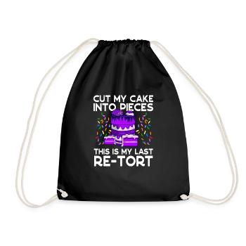 Baker Cut My Cake Last Re-tort Baking - Drawstring Bag - black - Front